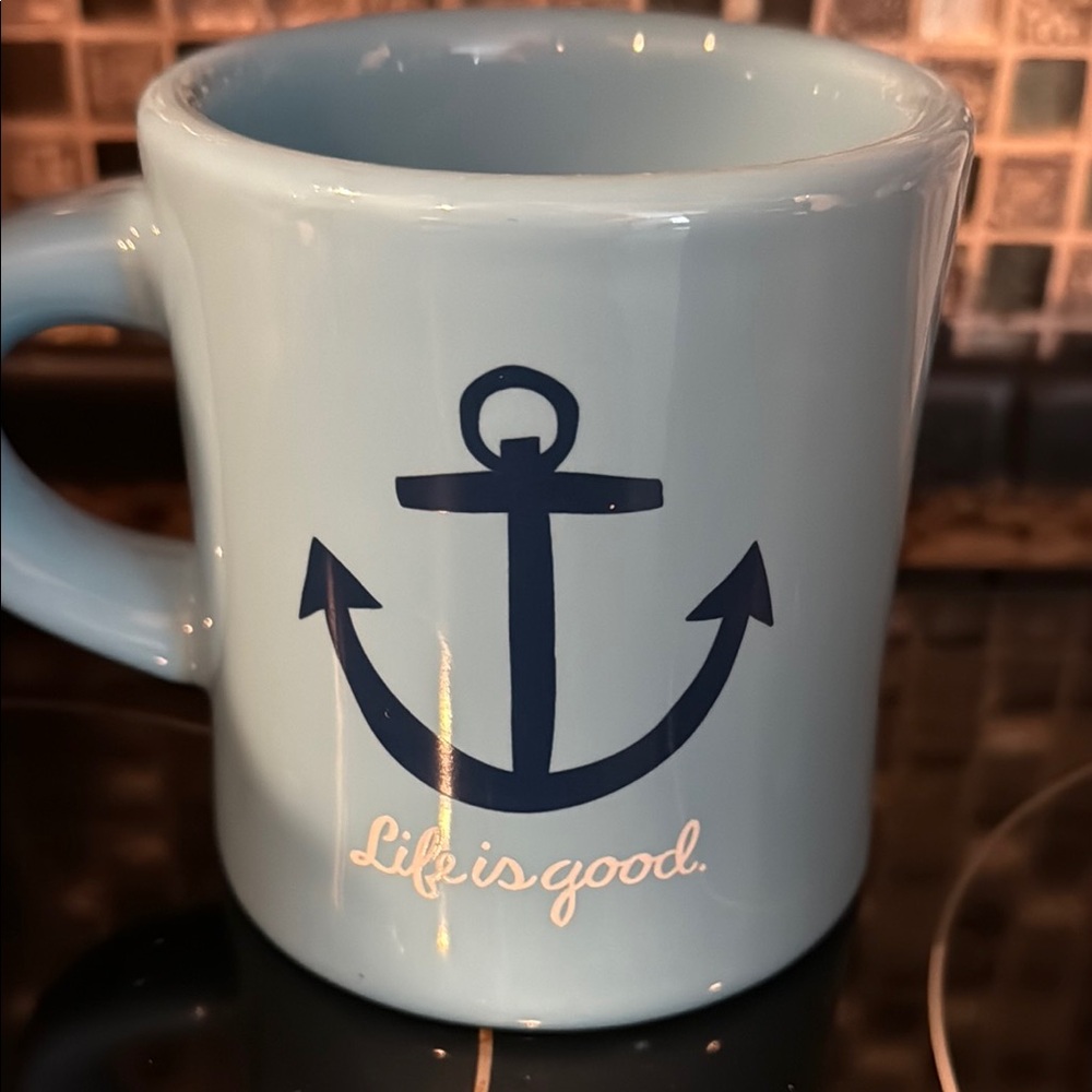 Life is Good Blue Anchor Mug - Picture 2 of 4